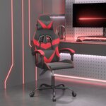 vidaXL Chaise de jeu pivotante Noir et rouge Similicuir