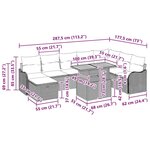 vidaXL Ensemble de salon de jardin 9 pièces avec coussins en poly rattan beige