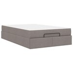 vidaXL Cadre de lit avec matelas Taupe 120 x 190 cm tissu