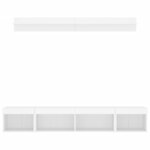 vidaXL Unités murales TV avec LED 5 Pièces blanc bois d'ingénierie
