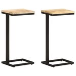 vidaXL Tables d'appoint 2 Pièces 31 5x24 5x64 5 cm Bois de manguier brut