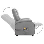 Vidaxl fauteuil releveur inclinable de massage gris clair tissu
