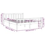 vidaXL Cadre de lit sans matelas gris bois massif 140x200 cm