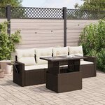 vidaXL Salon de jardin avec coussins 5 Pièces marron résine tressée