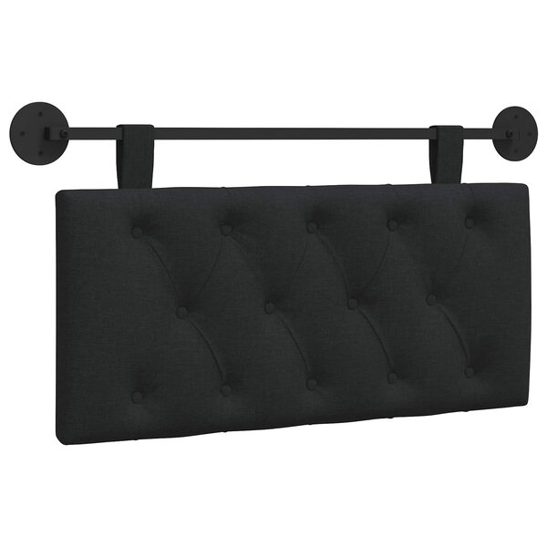 vidaXL Tête de lit suspendue Noir Tissu