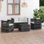 vidaXL Salon palette de jardin 5 Pièces avec coussins Bois de pin massif