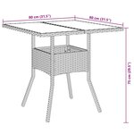 vidaXL Ensemble à manger de jardin et coussins 5 Pièces noir rotin verre