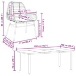 vidaXL Ensemble à manger de jardin coussins 9Pièces noir poly rotin verre