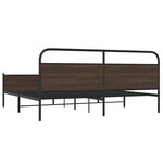 vidaXL Cadre de lit en métal sans matelas chêne marron 180x200 cm