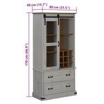 vidaXL Armoire à vin HALDEN casiers à vin porte coulissante blanc pin