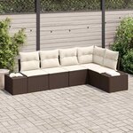 vidaXL Ensemble de canapé de jardin 5 Pièces Marron Poly rotin