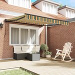 vidaXL Auvent Rétractable Vert et jaune 300x250 cm tissu