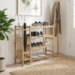 vidaXL Rack à chaussures 88 x 27 x 80 cm Bambou Naturel