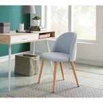 MACARON chaise de salle a manger - Tissu bleu pastel - Scandinave - L 50 x P 50 cm