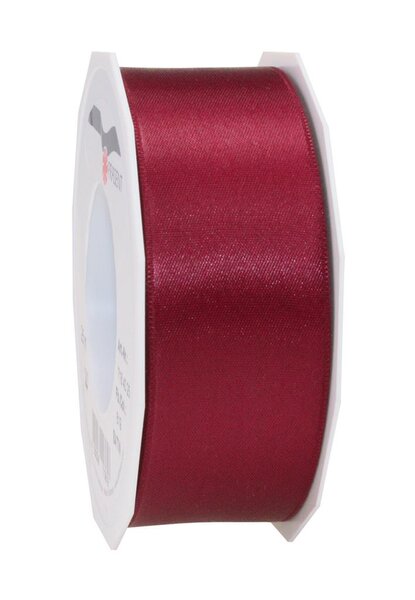 Satin double face 25-m-rouleau 40 mm bordeaux