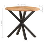 vidaXL Table d'appoint 68x68x56 cm Bois d'acacia massif