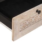 vidaXL Table basse Blanc 80 x 54 x 40 cm bois de manguier massif