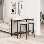 vidaXL table Blanc 100 x 50 x 77 cm Bois d'ingénierie et acier