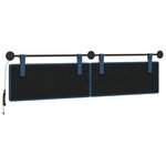 vidaXL Tête de lit suspendue Avec lumière LED Bleu Tissu