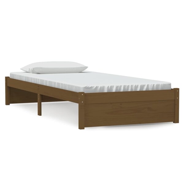 vidaXL Cadre de lit Marron miel Bois massif 90x200 cm