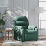 vidaXL Fauteuil inclinable de massage vert foncé tissu