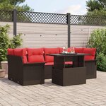 vidaXL Ensemble de canapé de jardin 7 Pièces Marron polyrotin