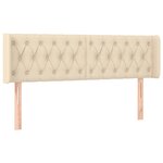 vidaXL Tête de lit avec oreilles Crème 163x16x78/88 cm Tissu