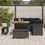 vidaXL Ensemble de canapé de jardin 8 Pièces Noir polyrotin
