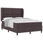 vidaXL Lit à ressorts avec matelas Marron foncé 160 x 200 cm tissu