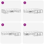 vidaXL Ensemble de canapés d'extérieur 11 Pièces Blanc et gris clair