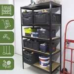 Pack and Move - Bac Rangement Pliable - Charge 15 kg - 40 x 60 x 15 cm - Stockage  Outillage - Rangement Facile - Robuste - 31L