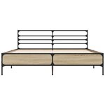 vidaXL Cadre de lit chêne sonoma 160x200 cm bois d'ingénierie et métal