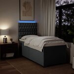 vidaXL Sommier à lattes de lit avec matelas Gris foncé 100x200cm Tissu