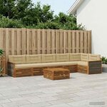 vidaXL Ensemble de canapés d'extérieur 7 Pièces Naturel et Beige