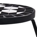 vidaXL Tables mosaïque 3 Pièces noir et blanc Céramique