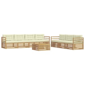 vidaXL Ensemble de canapés d'extérieur 8 Pièces Blanc et crème