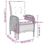 vidaXL Mobilier à dîner de jardin 5 Pièces Résine tressée Gris