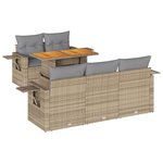 vidaXL Salon de jardin avec coussins 6 Pièces beige résine tressée
