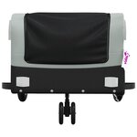 vidaXL Remorque de vélo noir et gris 30 kg fer