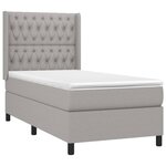 vidaXL Sommier à lattes de lit avec matelas Gris clair 100x200cm Tissu