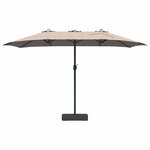 vidaXL Parasol de jardin Taupe 385 x 209 x 244 cm tissu