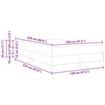 vidaXL Lit boxspring avec matelas Gris clair 120 x 220 cm Velours