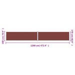 vidaXL Auvent latéral rétractable Marron 180x1200 cm