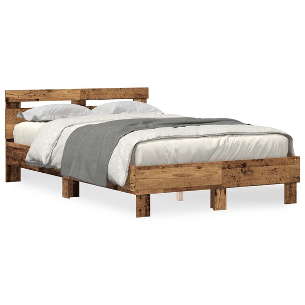 vidaXL Cadre de lit en bois Naturel Bois massif 120 x 200 cm Durable