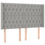 vidaXL Tête de lit à LED Gris clair 163x16x118/128 cm Tissu