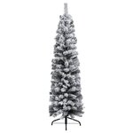 vidaXL Sapin de Noël mince pré-éclairé flocon de neige vert 180 cm PVC