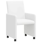 vidaXL Chaises de Salle à Manger avec Roues 2 pc Faux cuir Blanc
