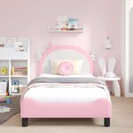 vidaXL Cadre de lit pour enfants avec tête de lit Rose 80 x 200 cm PU