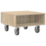 vidaXL Table d'appoint avec roues Chêne Sonoma 50 5 x 50 x 30 cm