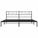 vidaXL Cadre de lit métal sans matelas avec tête de lit noir 193x203cm